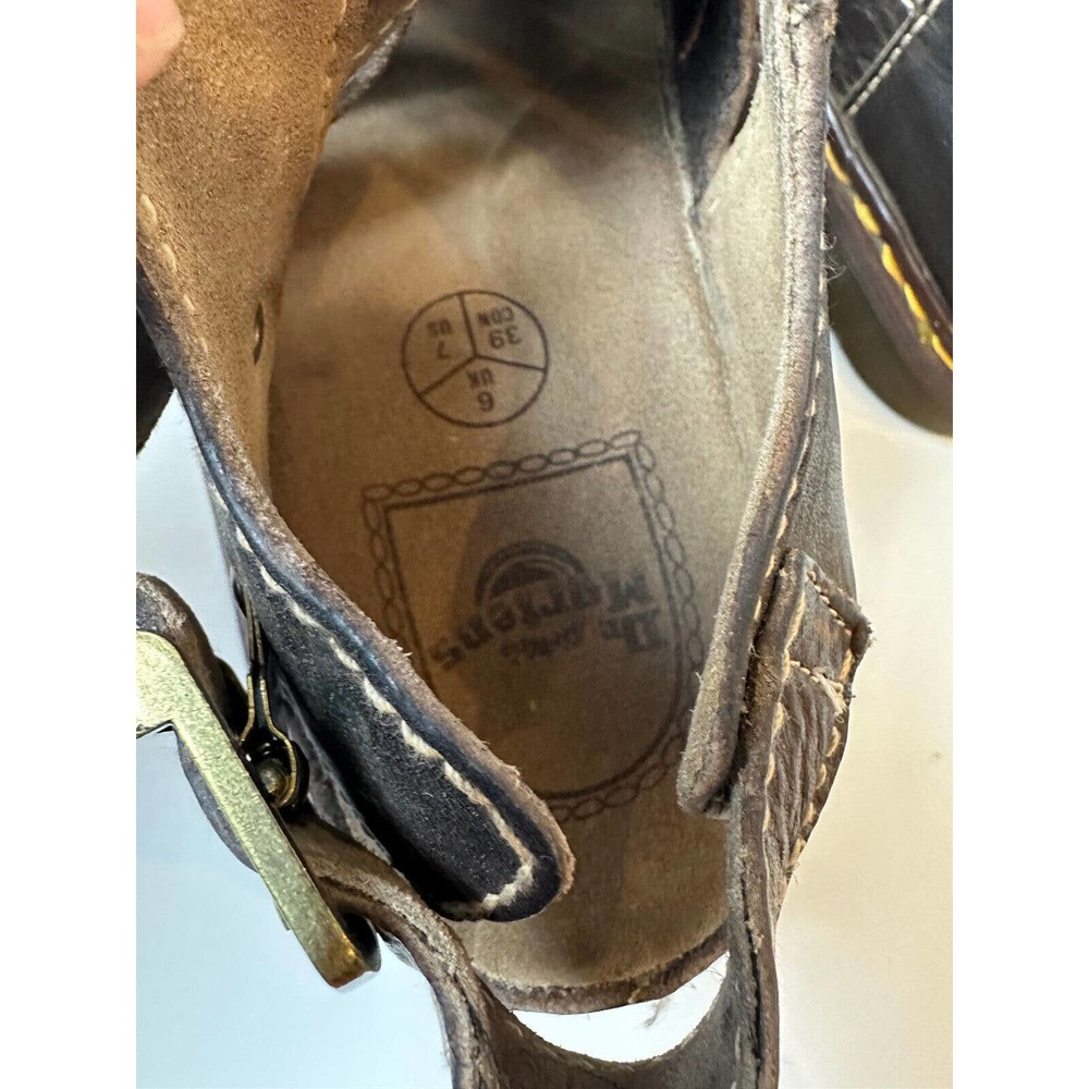'90s Y2K Vtg Doc Dr Martens Platform Fisherman Sandals Brown Size 7 England Made - Picture 7 of 11